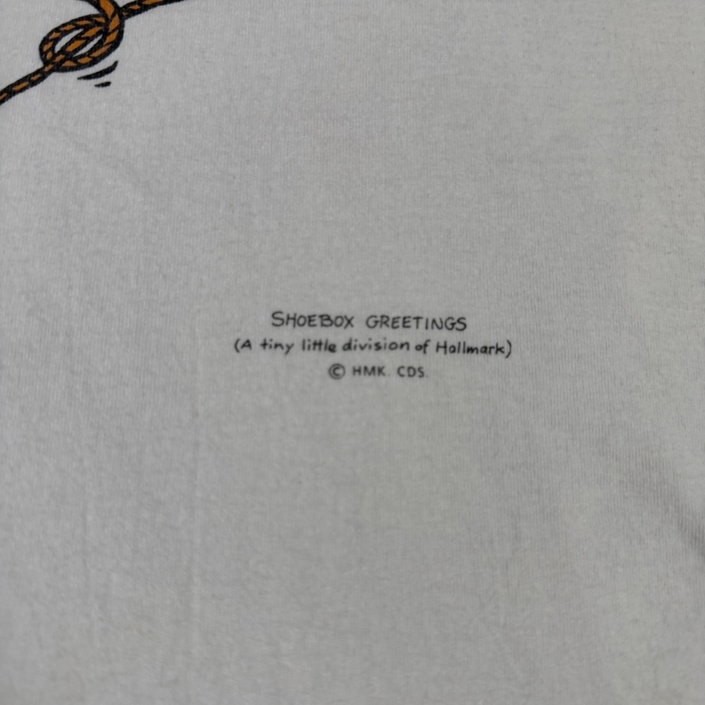 Vintage 1990s Achy Breaky Everything Shoebox Greetings Hallmark T-Shirt XL White - Picture 3 of 7